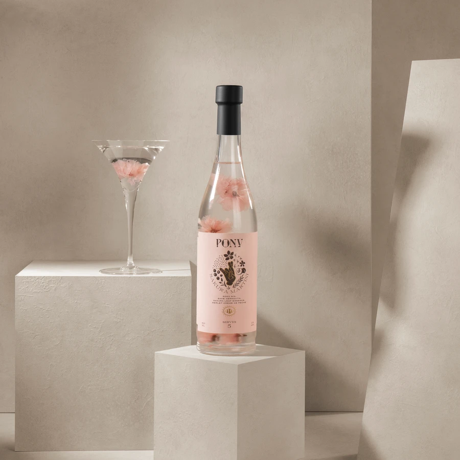 Pony Cocktails Has Bottled Sakura Martini With Floating Petals In Singapore