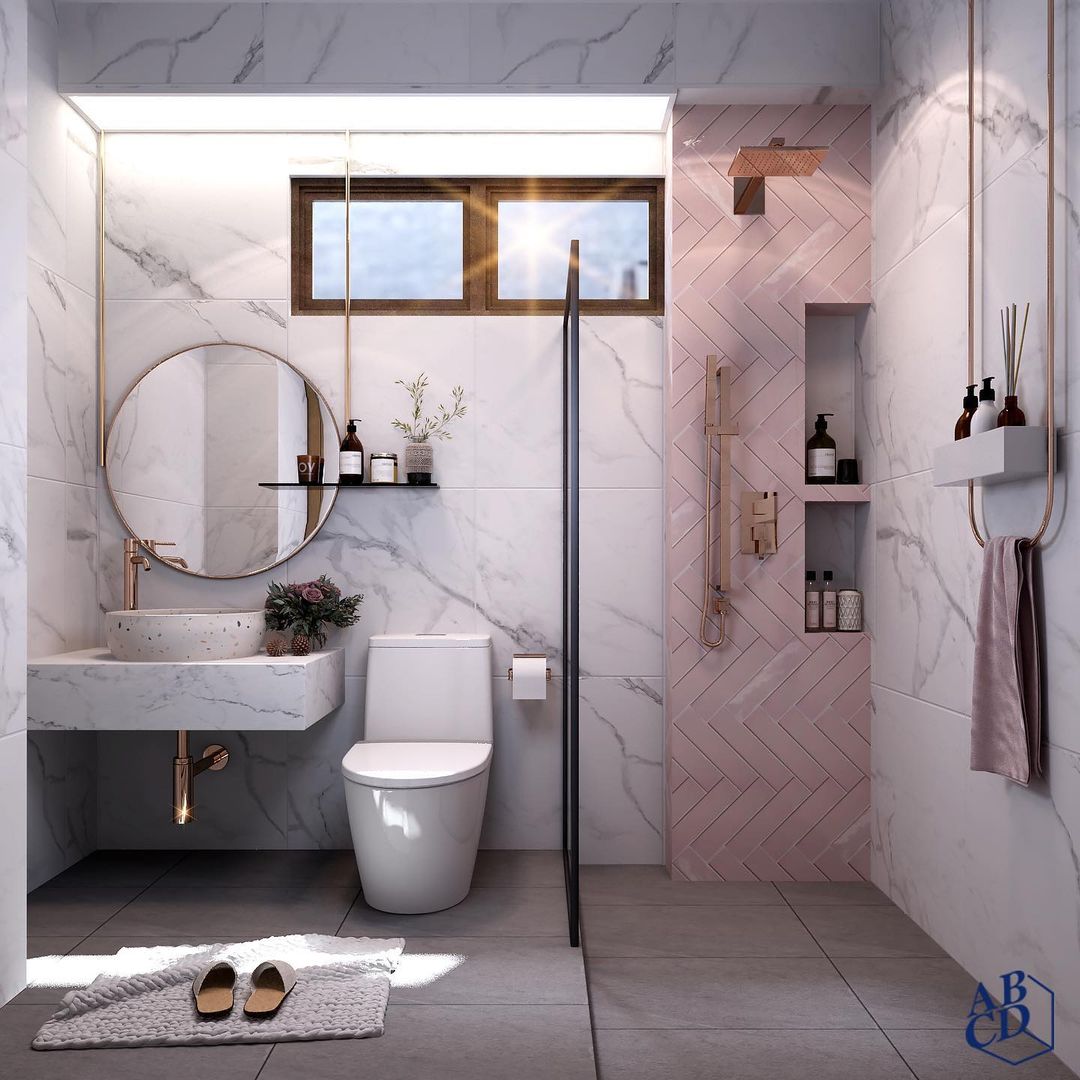 Pink HDB flat Tampines A Blue Cube Design Singapore