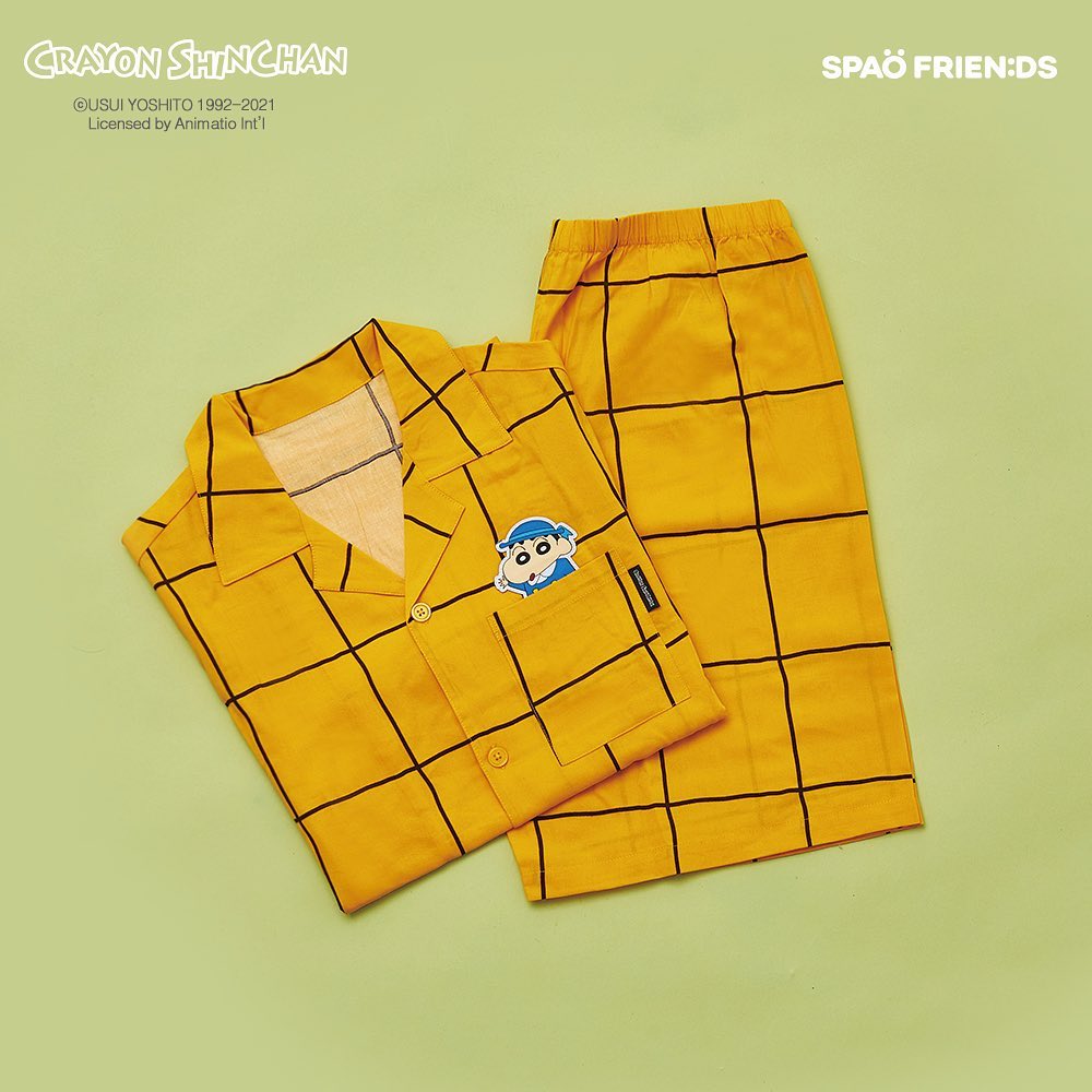 SPAO Crayon Shinchan pajamas in mustard