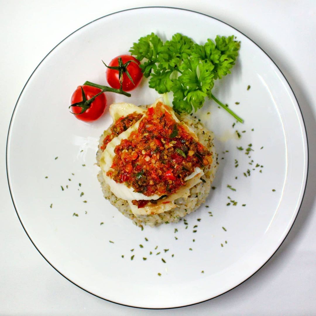 spicy baked fish cafe monochrome singapore