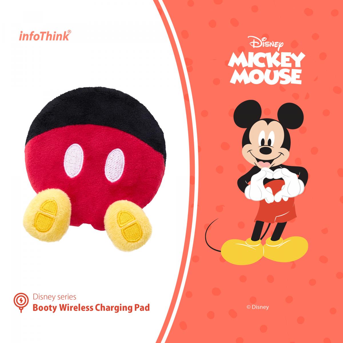 infothink booty wireless phone charging pad mickey mouse