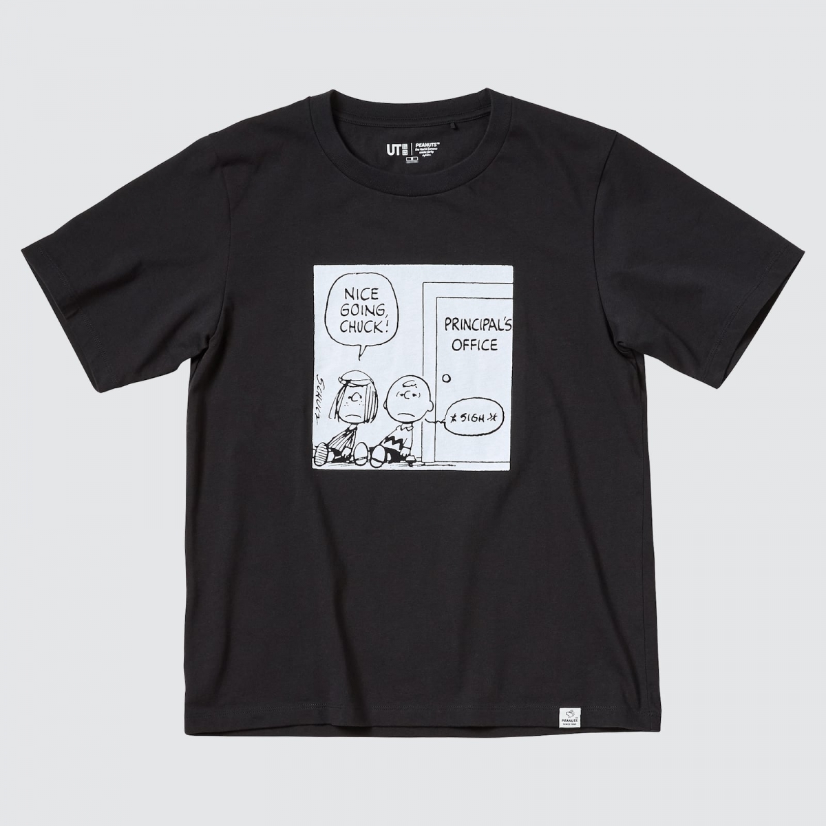 uniqlo singapore peanuts snoopy black comic tshirt
