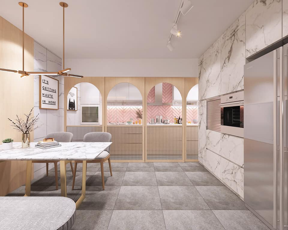 Pastel pink grey HDB BTO Singapore