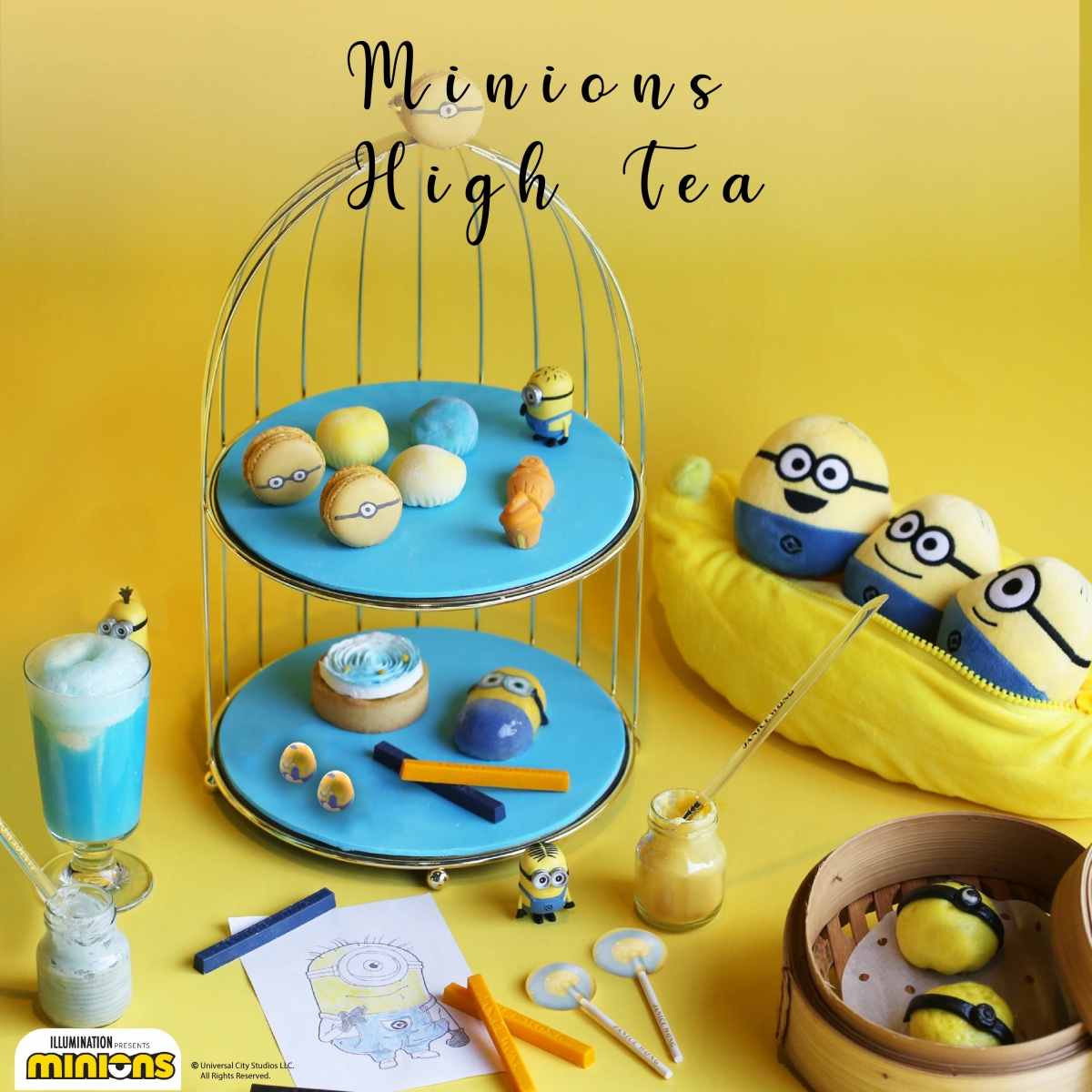 2am:dessertbar Minions high tea set close up