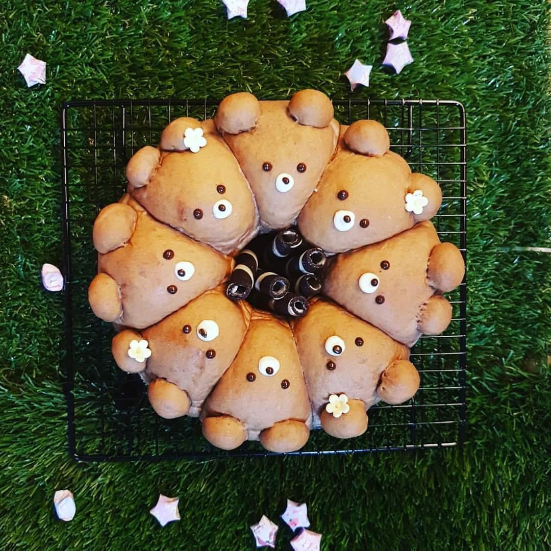 chocolate bear japanese pull apart buns baking munchies singapore
