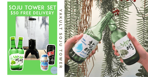 New Korean Bistro In Singapore Has 1.5L Yakult Soju Towers At Just $50 With Free Delivery