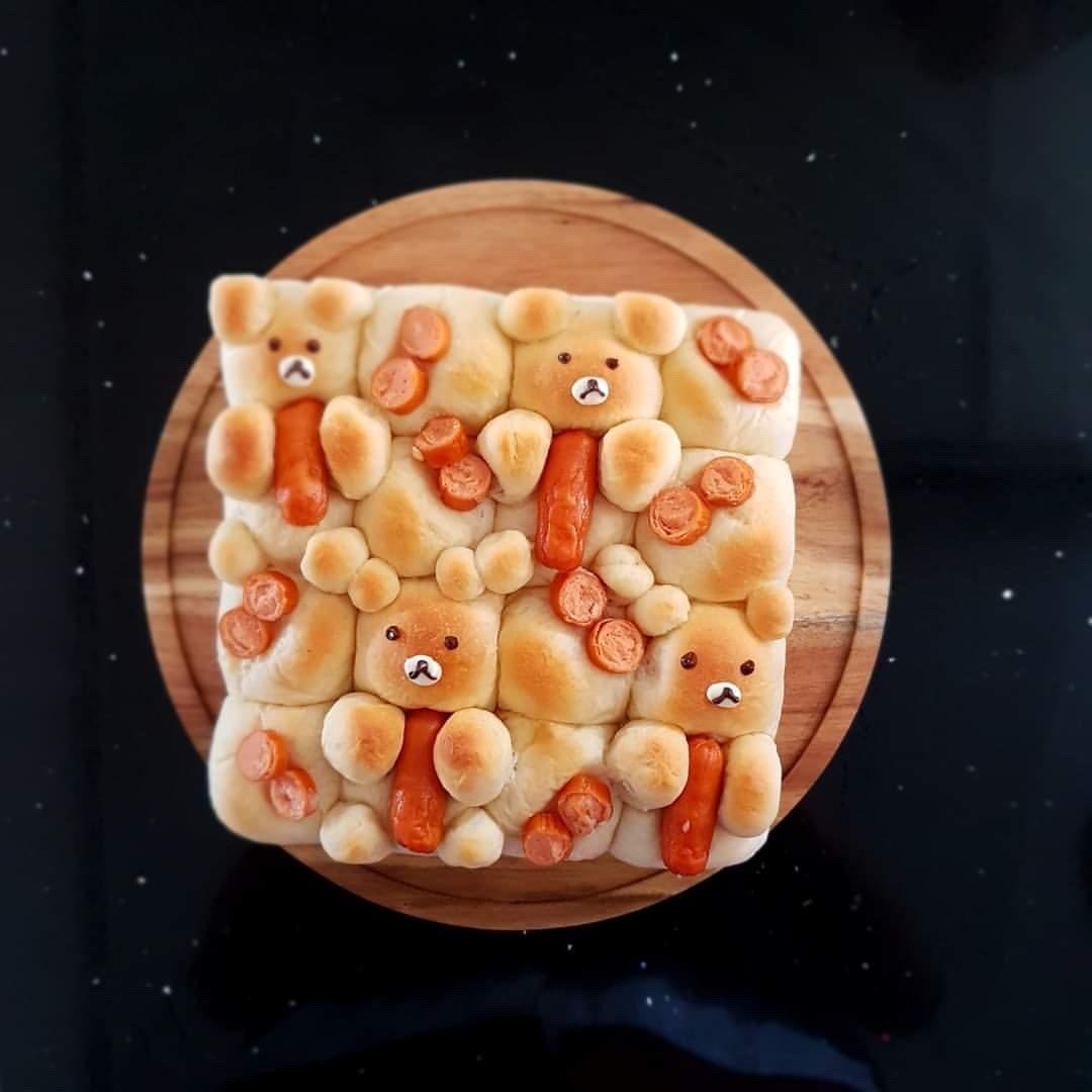 bear sausage japanese pull apart buns baking munchies singapore