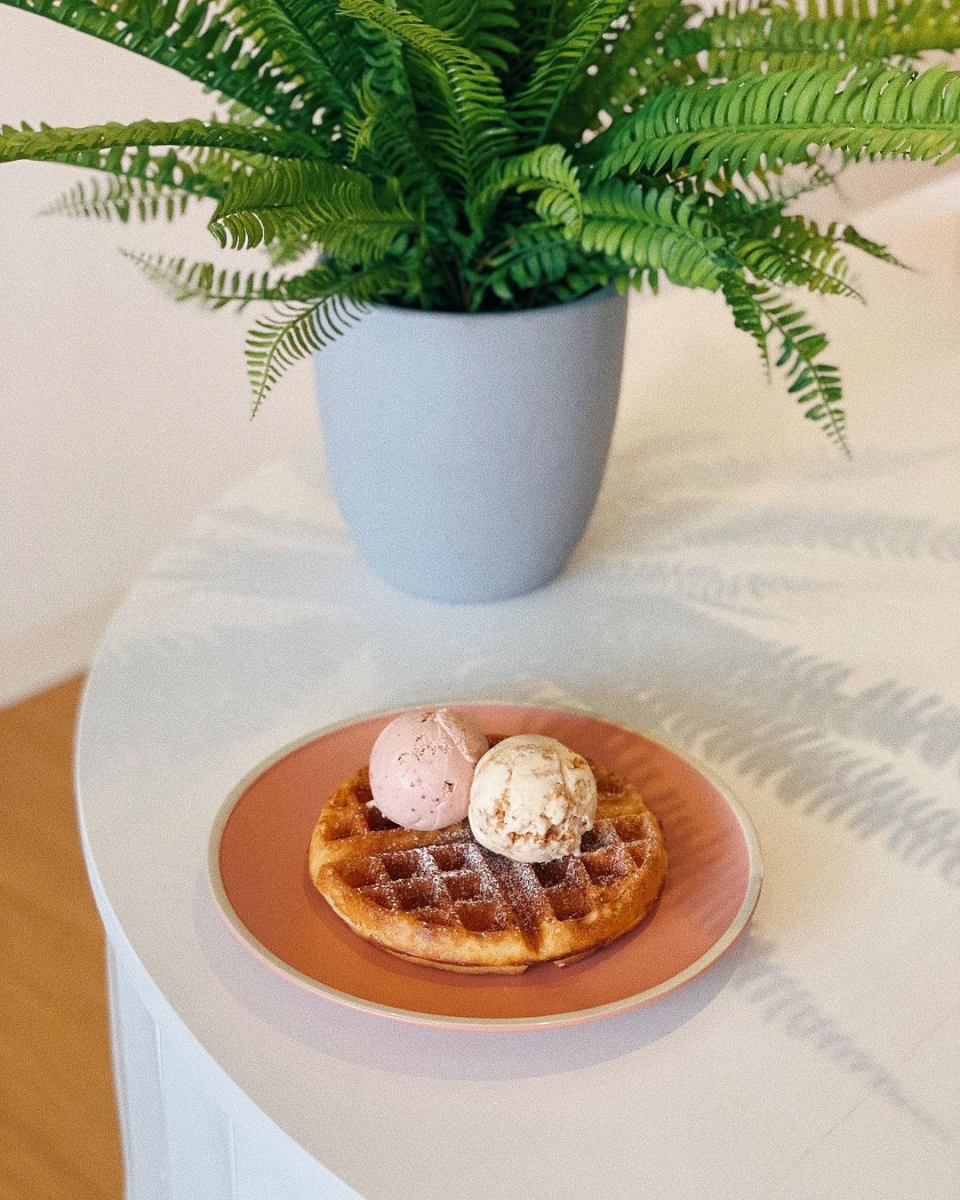 Sweet Cheeks waffle and gelato