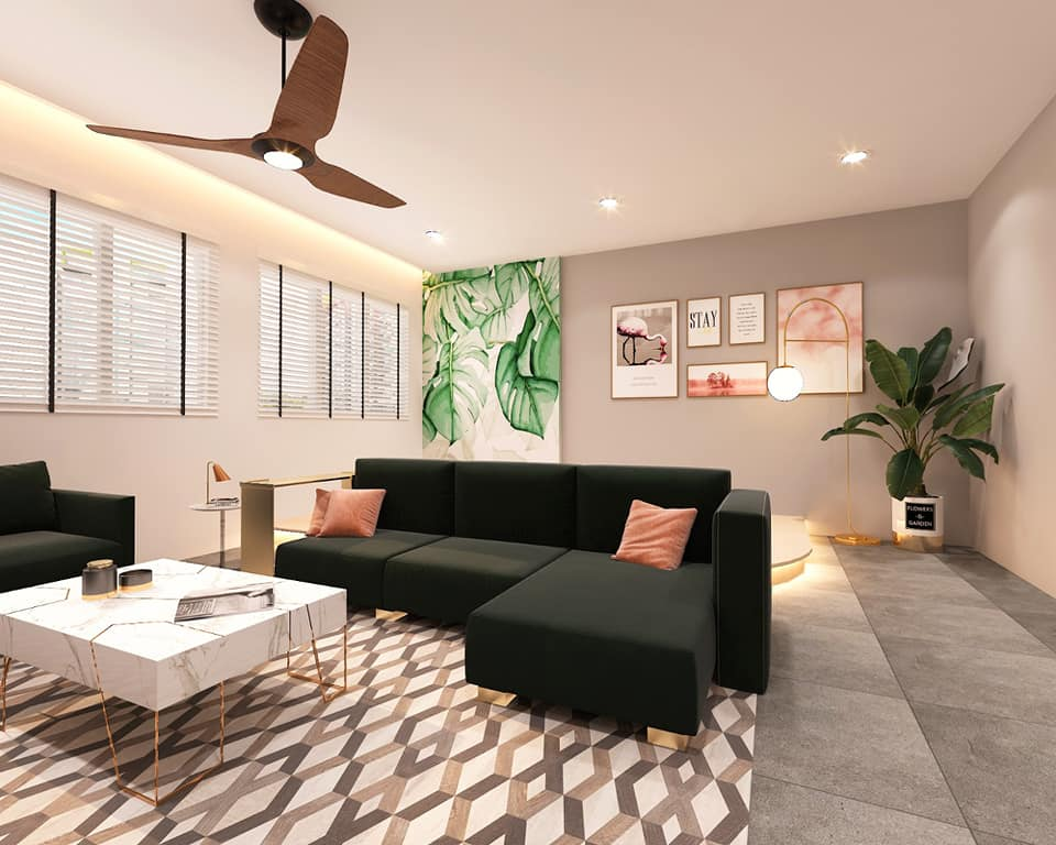 Pastel pink grey HDB BTO Singapore