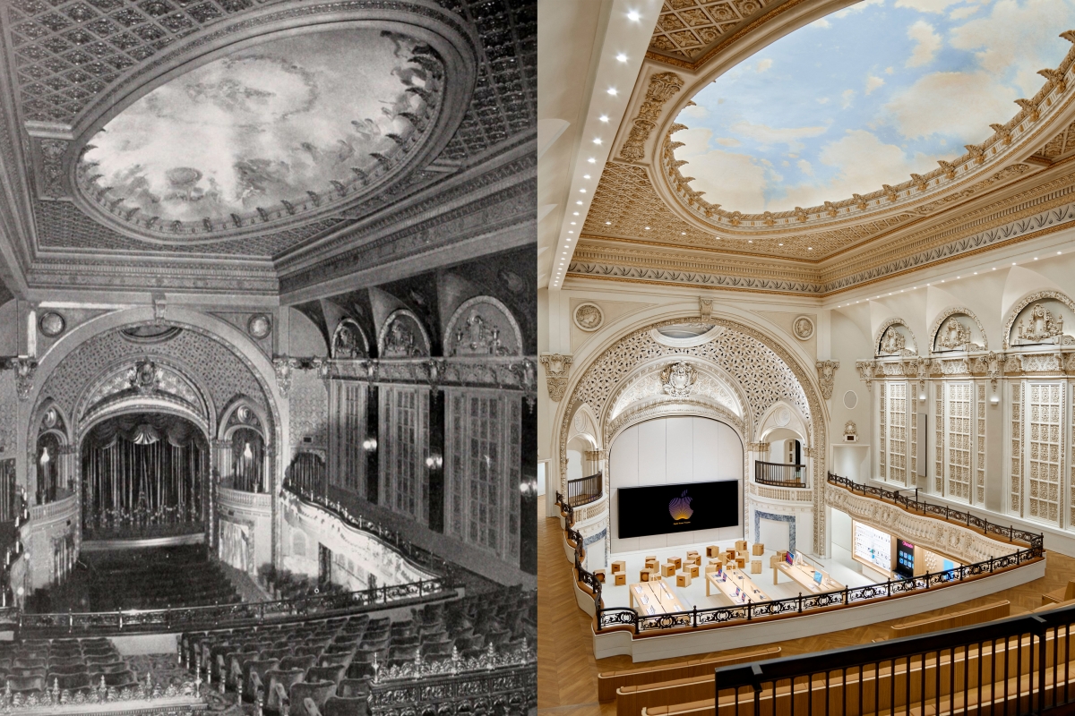Apple Tower Theatre before and after