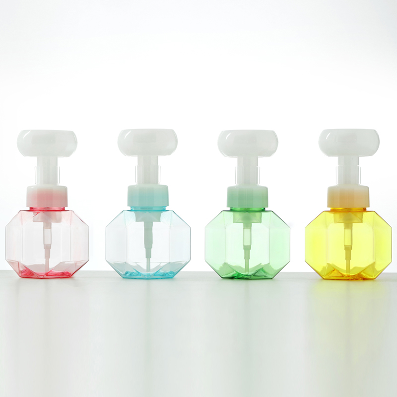 Flower stamp soap bottle in four colours