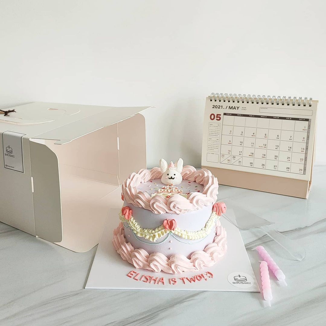 rabbit two tier korean style cake SIMPLYBAKEZ singapore