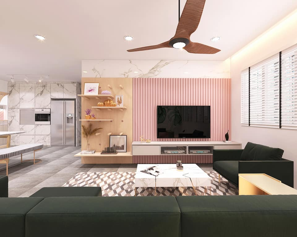 Pastel pink grey HDB BTO Singapore