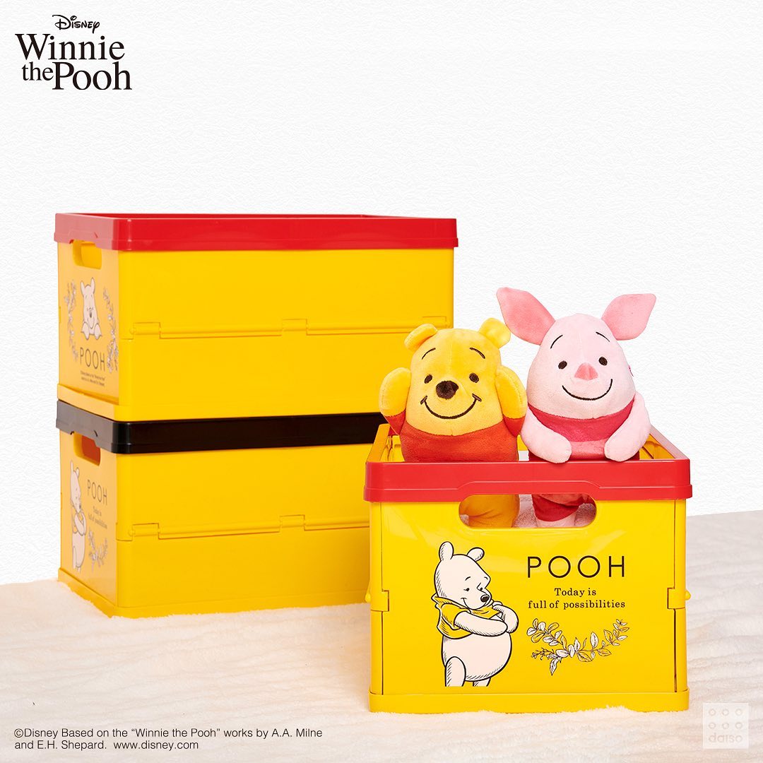 Daiso Korea Winnie-the-Pooh storage box