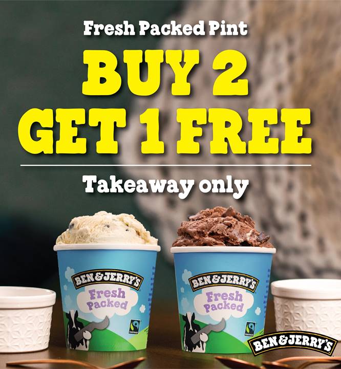 Ben & Jerry's buy 2 get 1 free