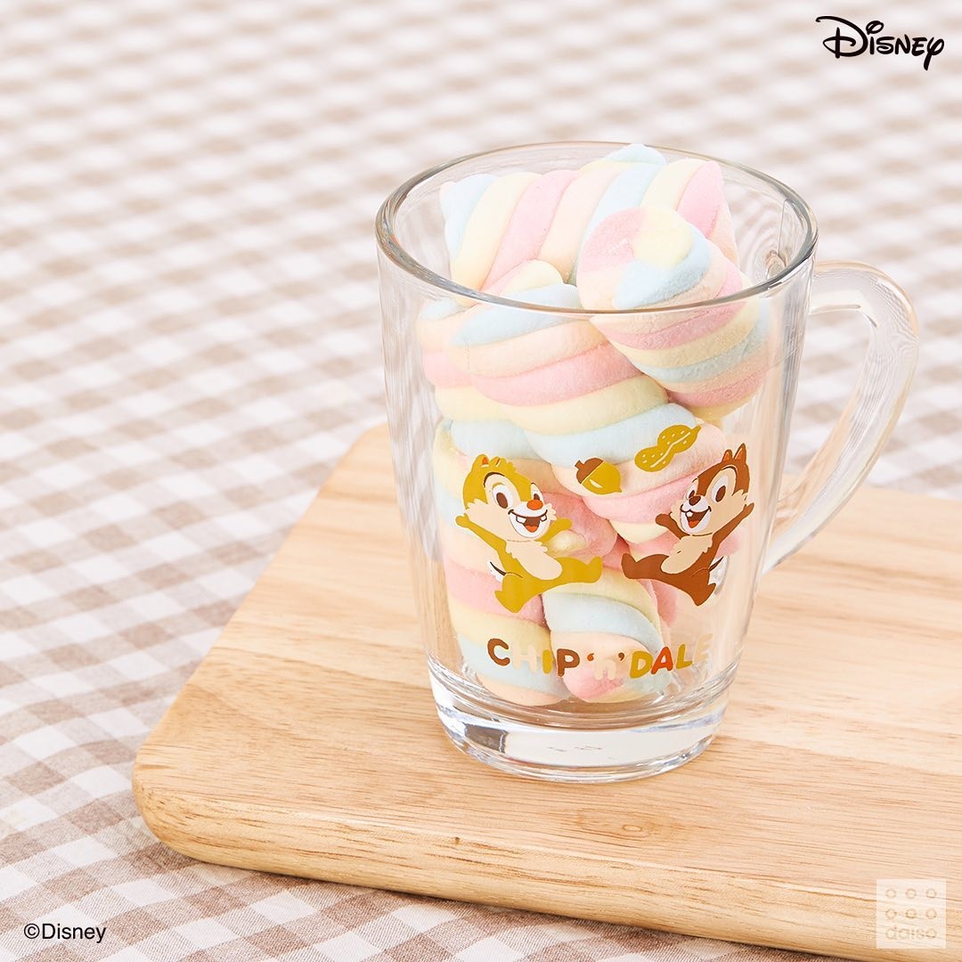 Daiso x Disney Chip 'n'Dale Glass Cup with Handle singapore