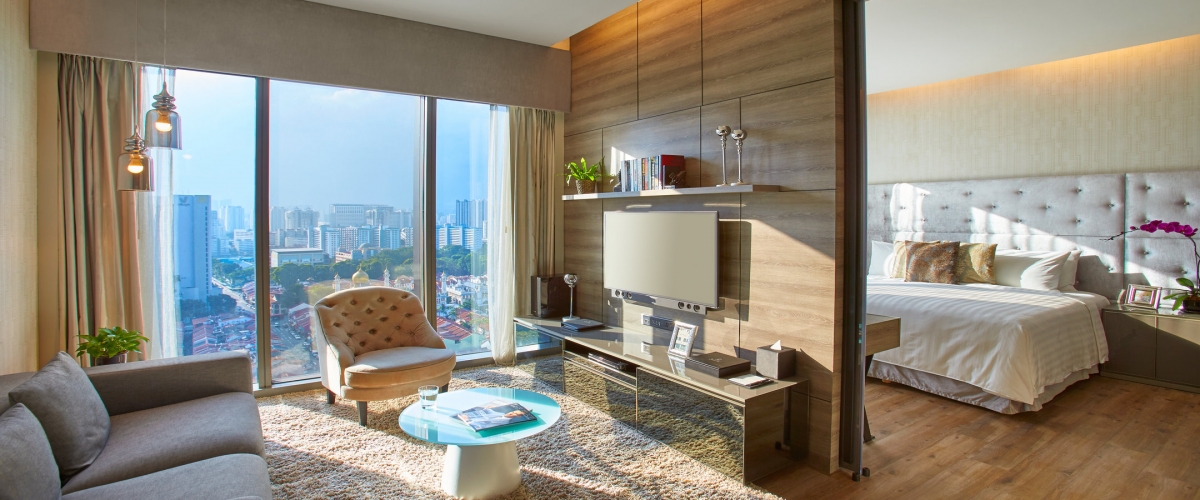 executive suite hotel room at Pan Pacific Serviced Suites hotel on Beach Road