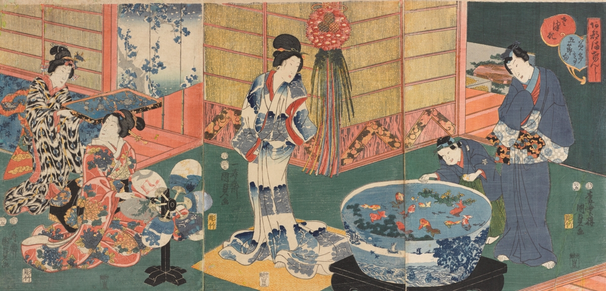 Utagawa Kunisada II. The Fifth Month from the series The Five Festivals Represented by Eastern Genji. 1855. Nakau Collection