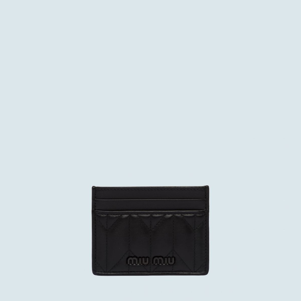 Miu Miu Nappa leather card holder in black