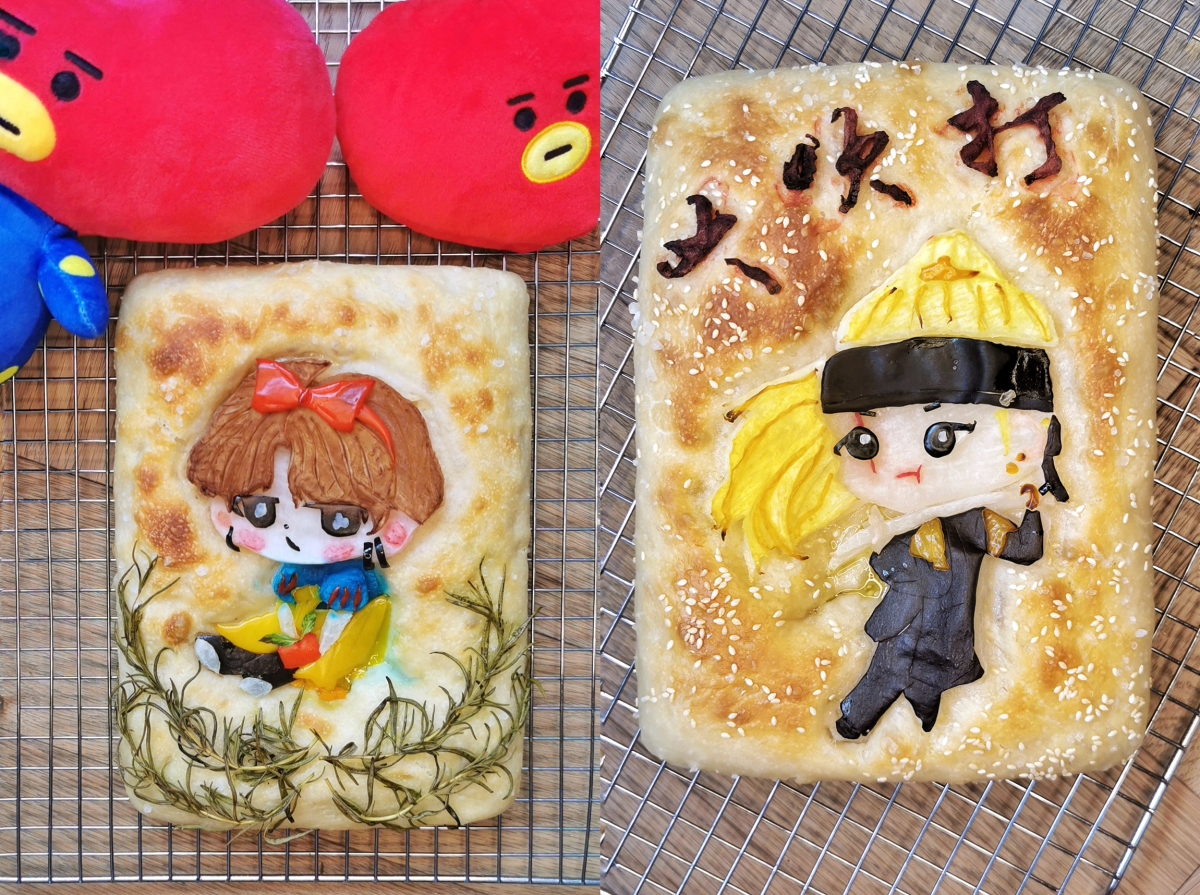 bts suga v tae hyung snow white focaccia breat art singapore when mommy bakes