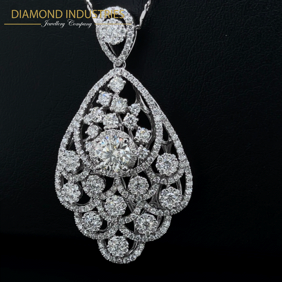 diamond industries white gold pendant necklace
