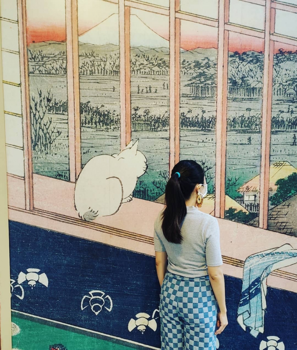 illustration cat longing for fuji asian civilisations museum life in edo exhibition