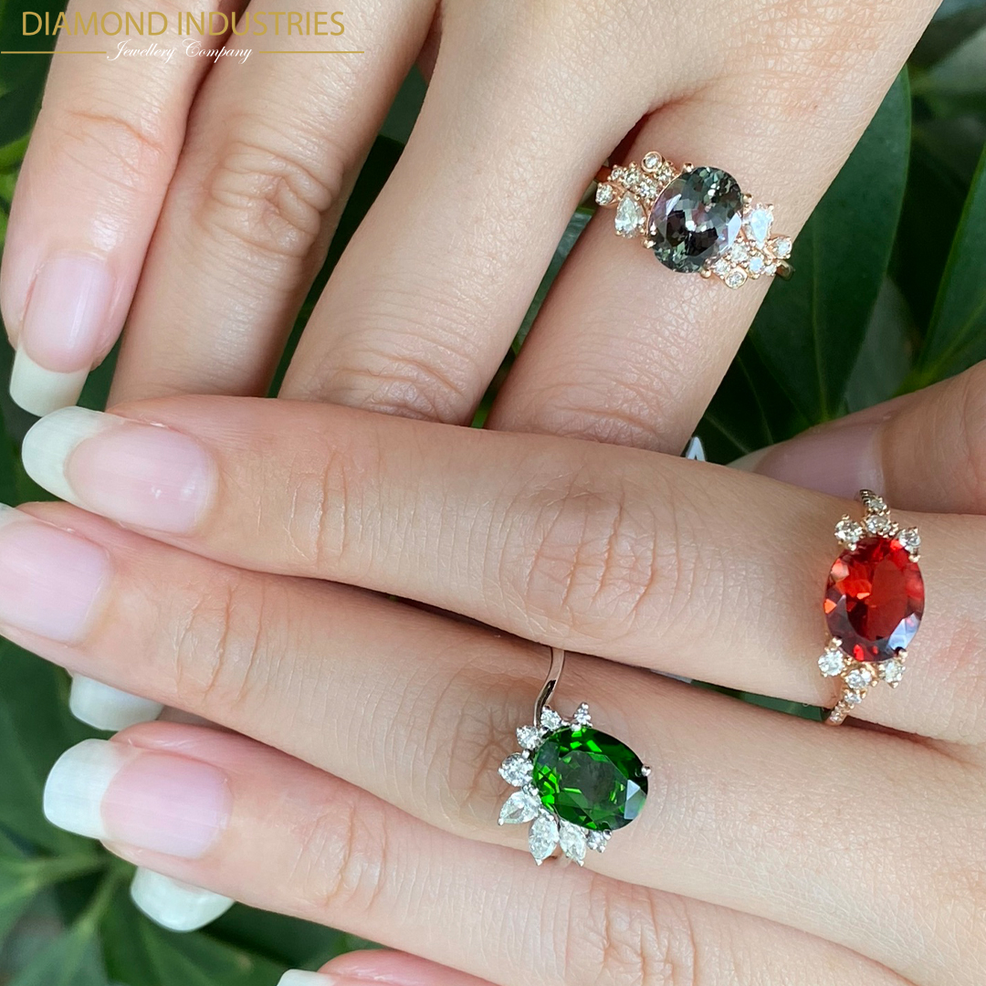 diamond industries colourful gems cocktail rings