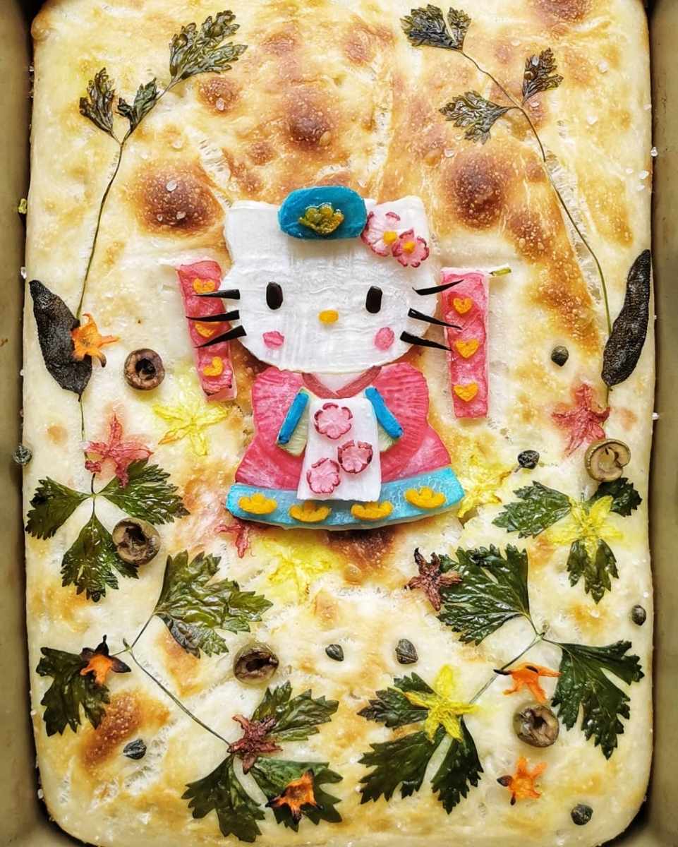hello kitty focaccia breat art singapore when mommy bakes