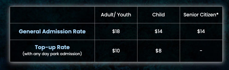 Rainforest Lumina ticket prices