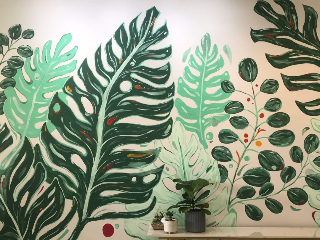 Whiskit Bakery & Cafe leaf wall mural signapore