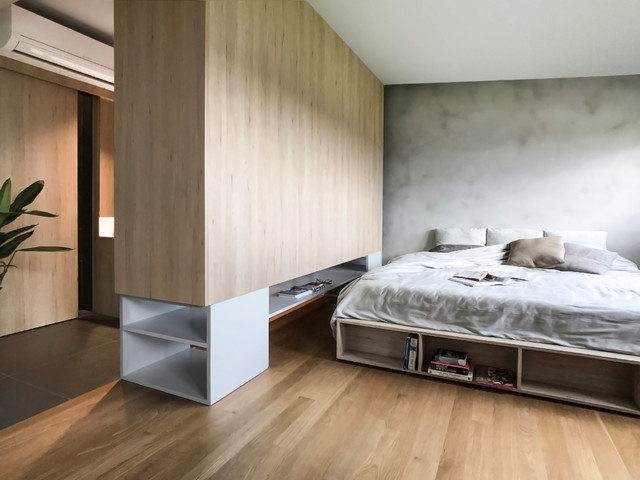 minimalist japanese style hdb flat bedroom