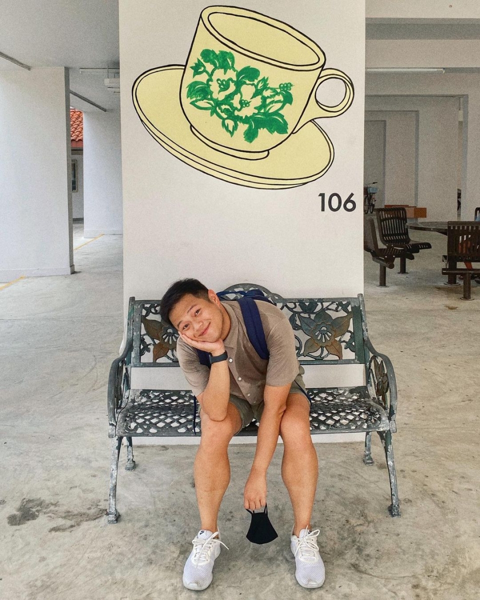 singaporean coffee cup wall mural at ang mo kio singapore