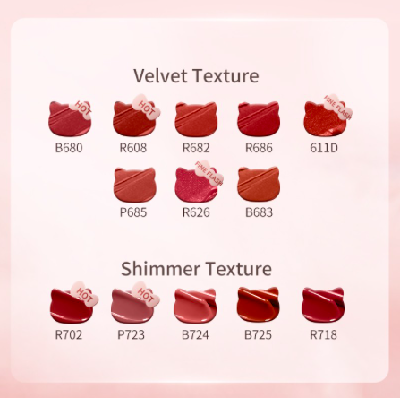 Colorkey x Hello Kitty lipstick swatches