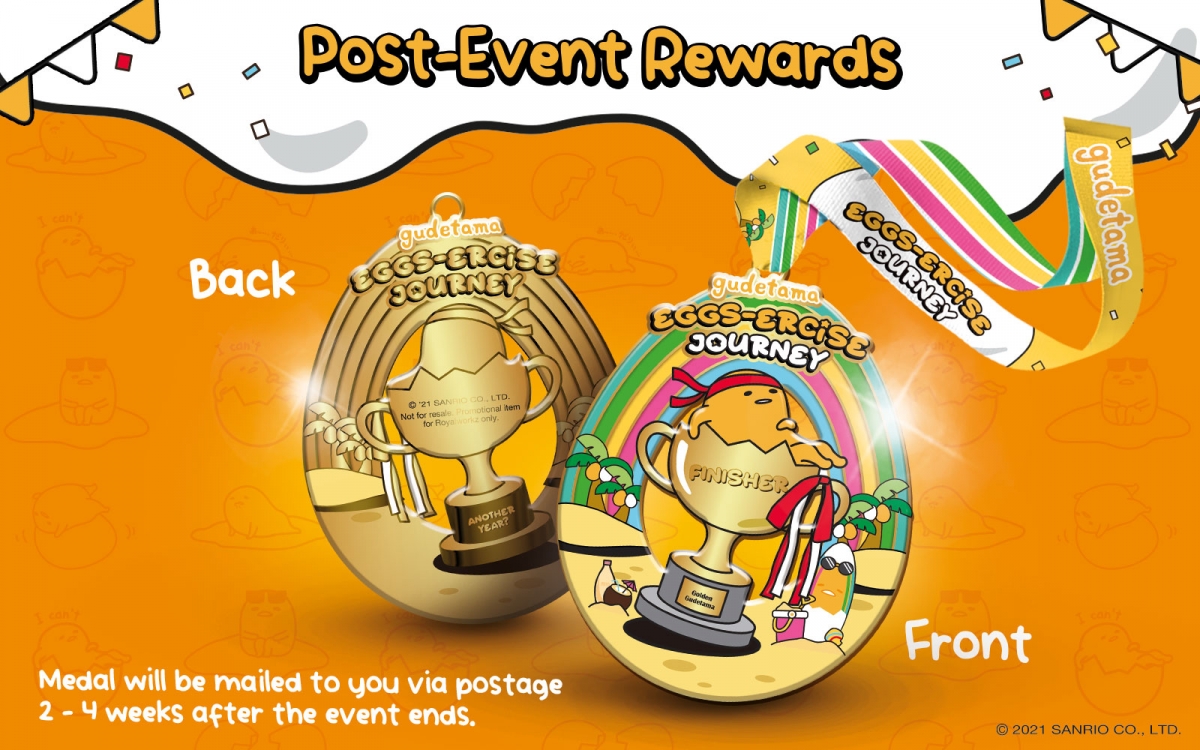 award medal gudetama run walk singapore merchandise