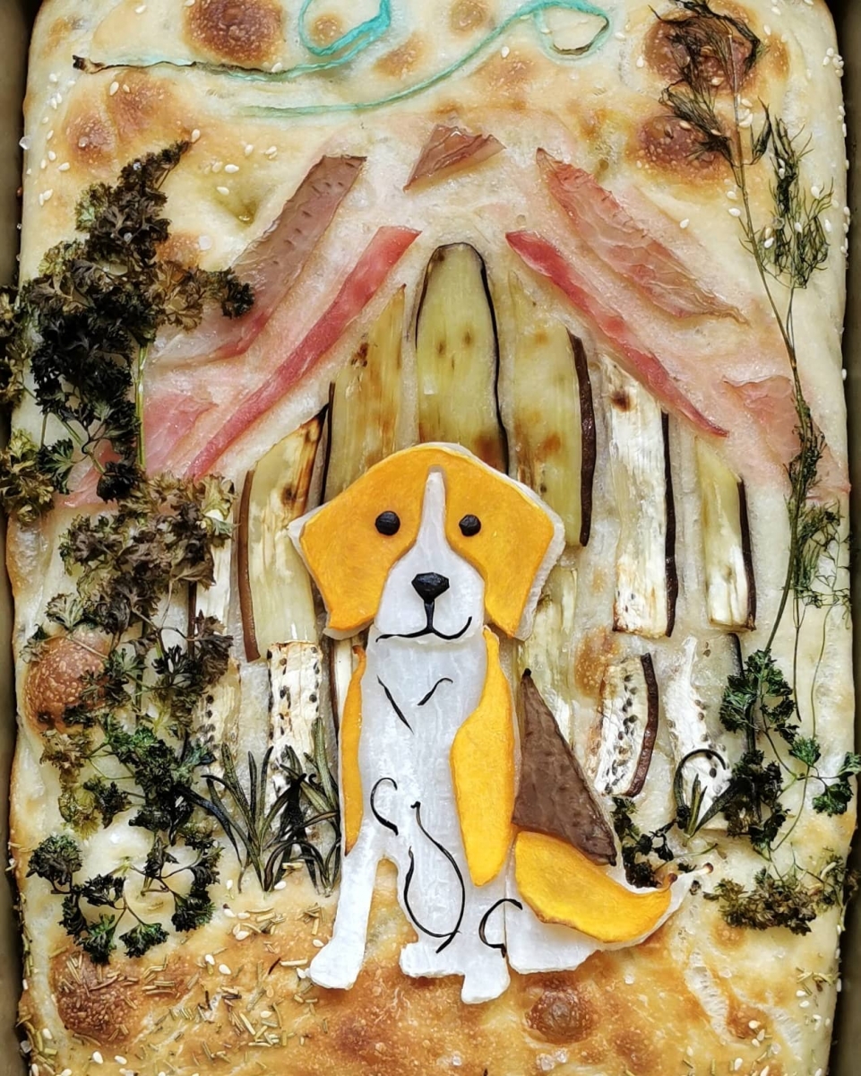 dog puppy focaccia breat art singapore when mommy bakes