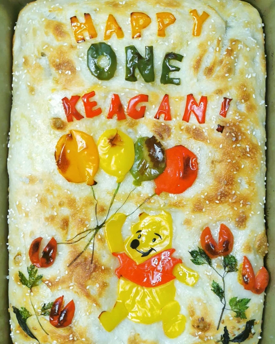 winnie the pooh focaccia breat art singapore when mommy bakes