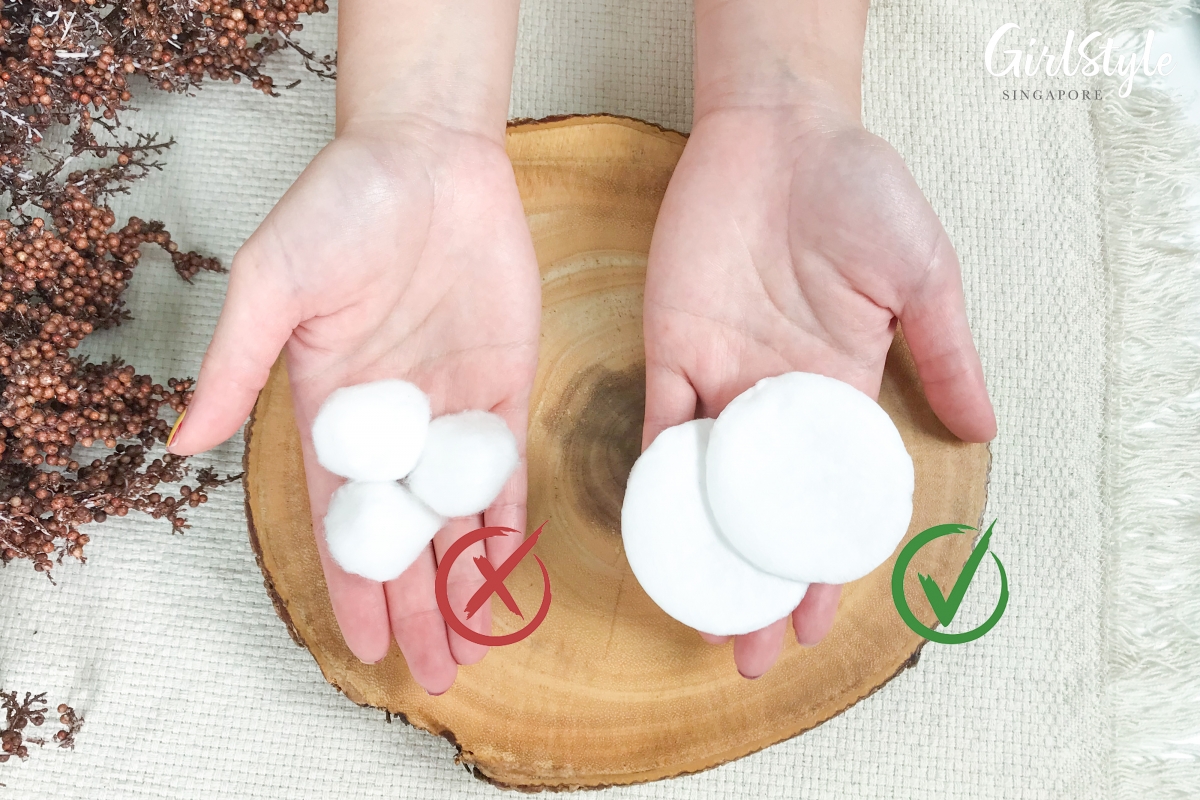 cotton pads and cotton balls for makeup removal