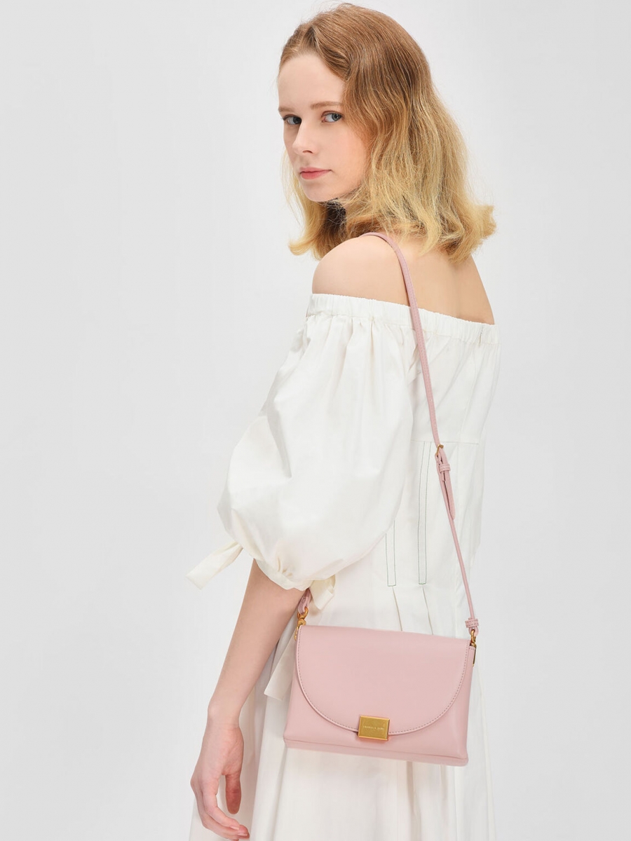 Charles & Keith Front Flap Push-lock Crossbody Bag