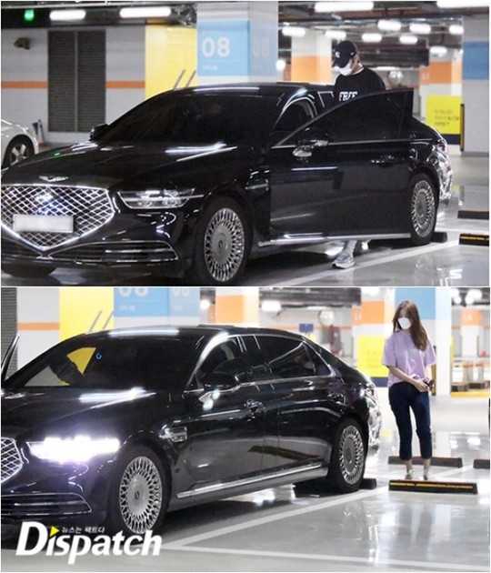 Lee Min Ho and Yeonwoo in his car