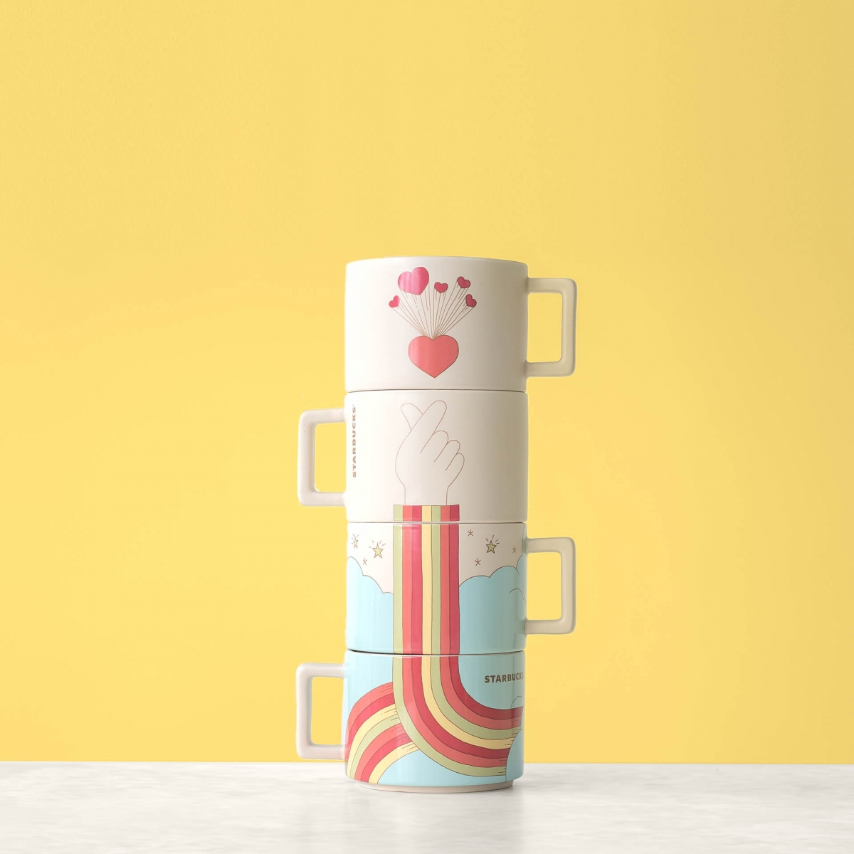 starbucks singapore joy of connection stackable mugs