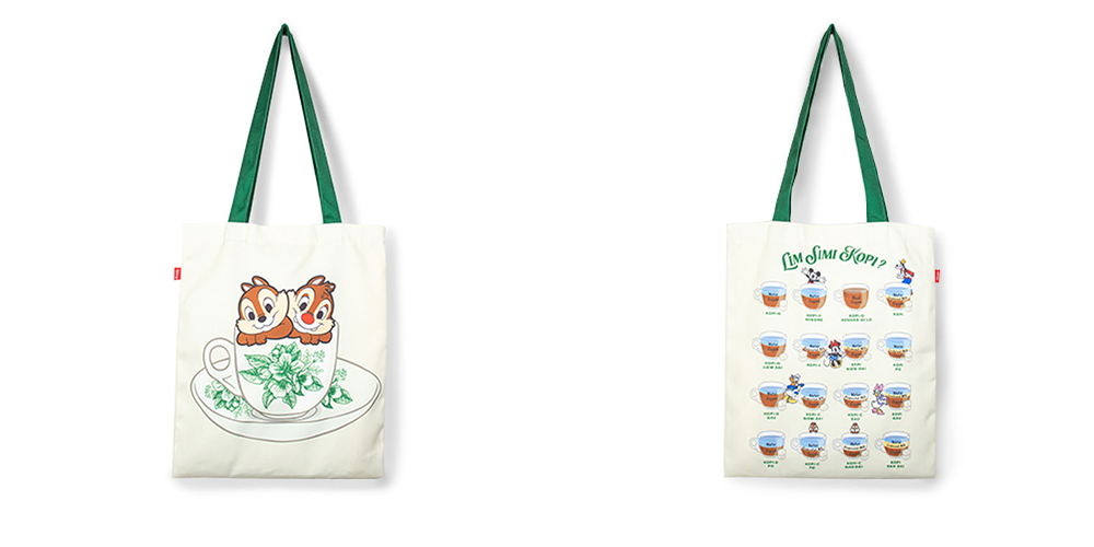 Chip n Dale kopi canvas tote bag singapore