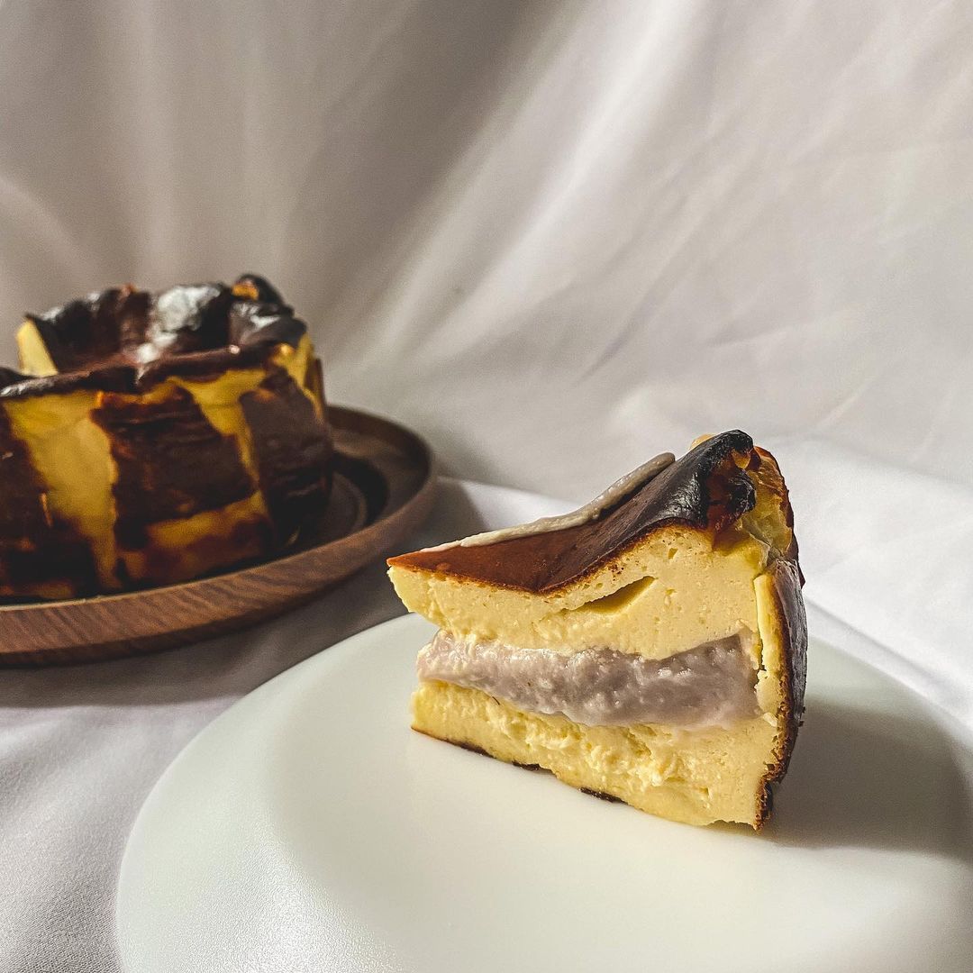Whisking Bakes Taro Basque Burnt Cheesecake