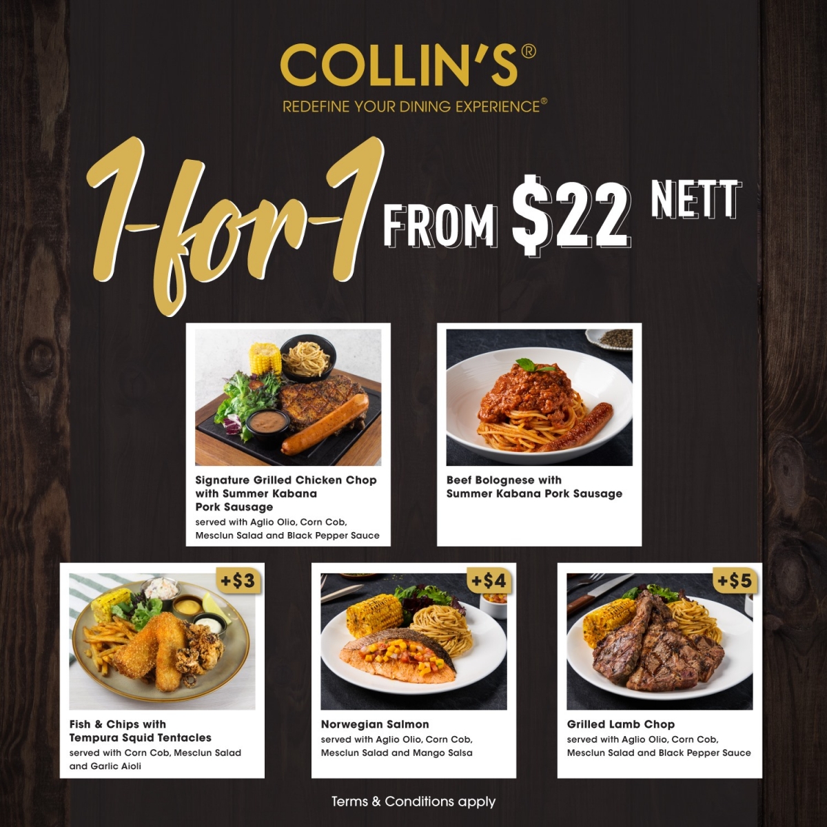 collins 1 for 1 promotion august 2021 singapore