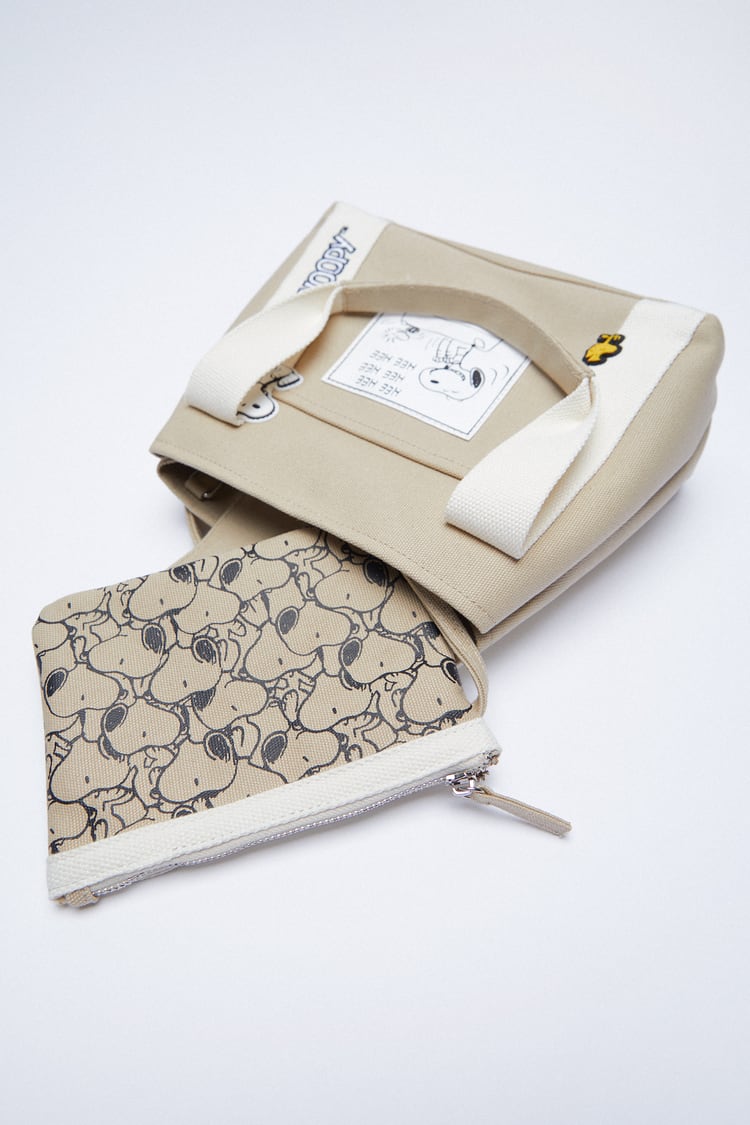 ZARA Snoopy Midi Tote Bag inside pocket