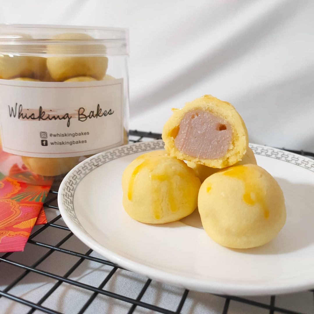 Whisking Bakes taro tart balls