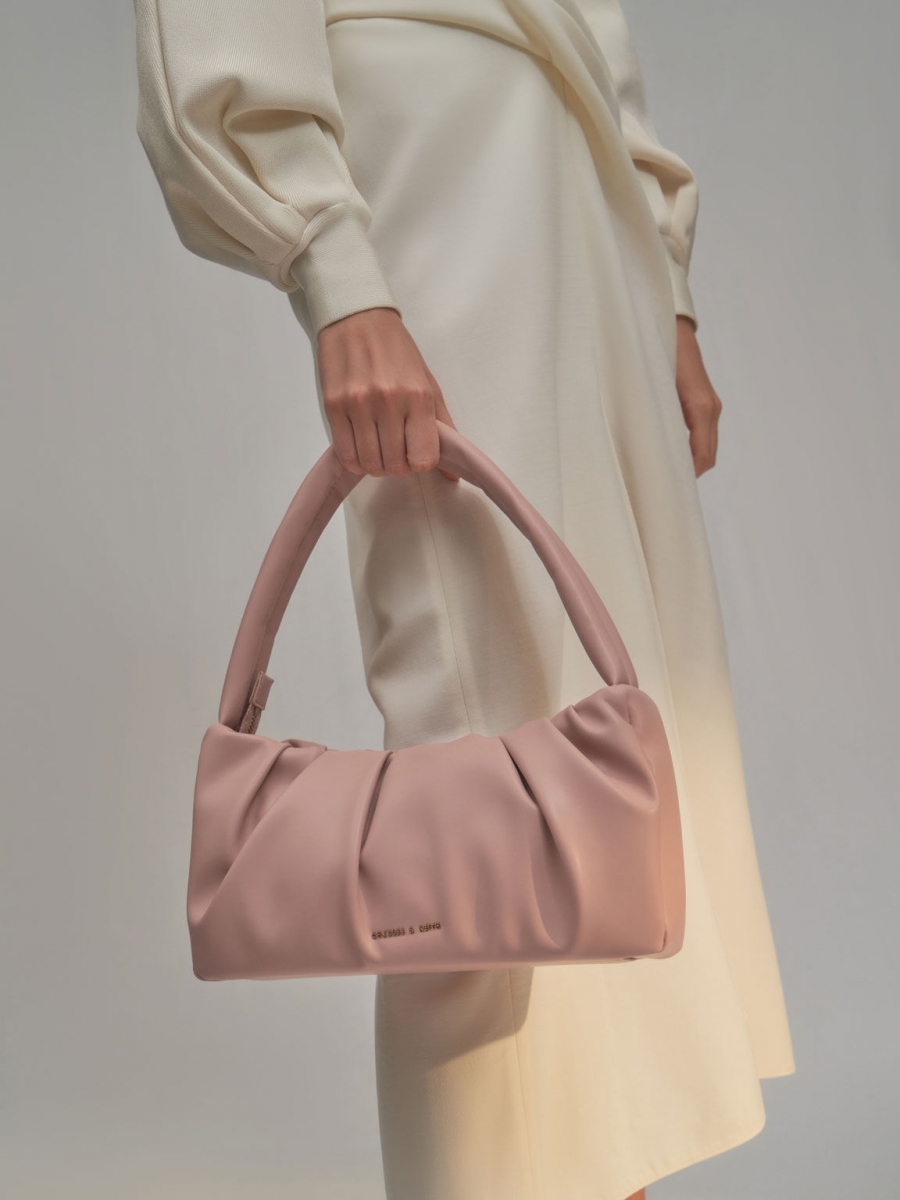 Charles & Keith Ruched Top Handle Bag