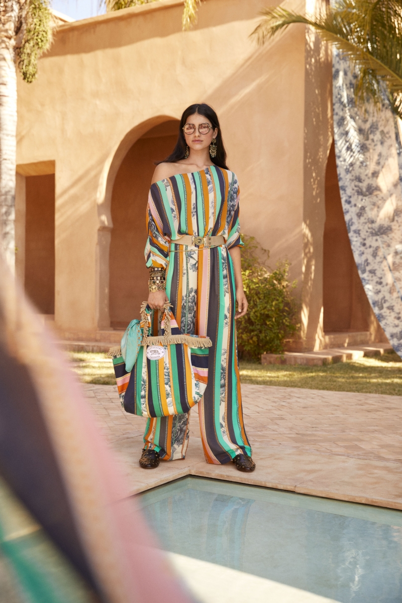 Sabyasachi H&M singapore striped off shoulder top trousers