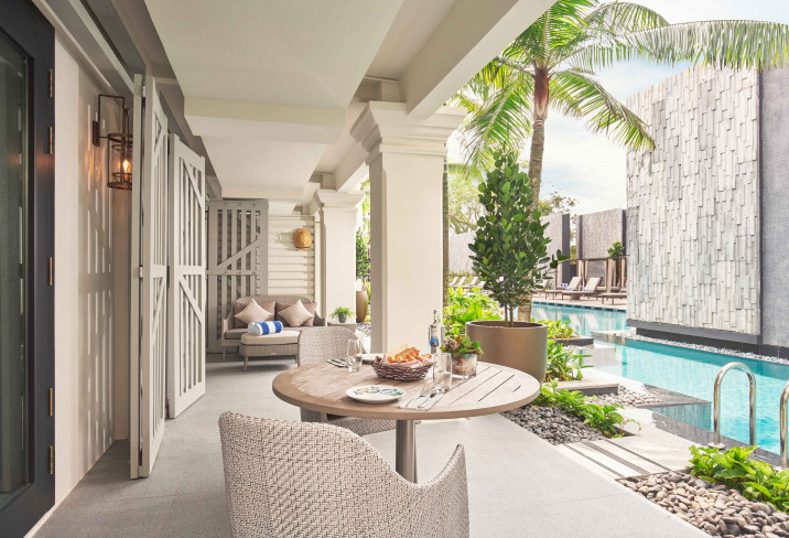 the barracks hotel sentosa suite room patio pool