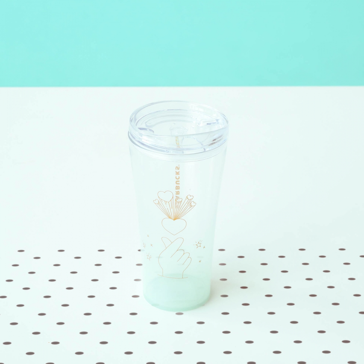 starbucks singapore joy of connection clear blue korean heart cup