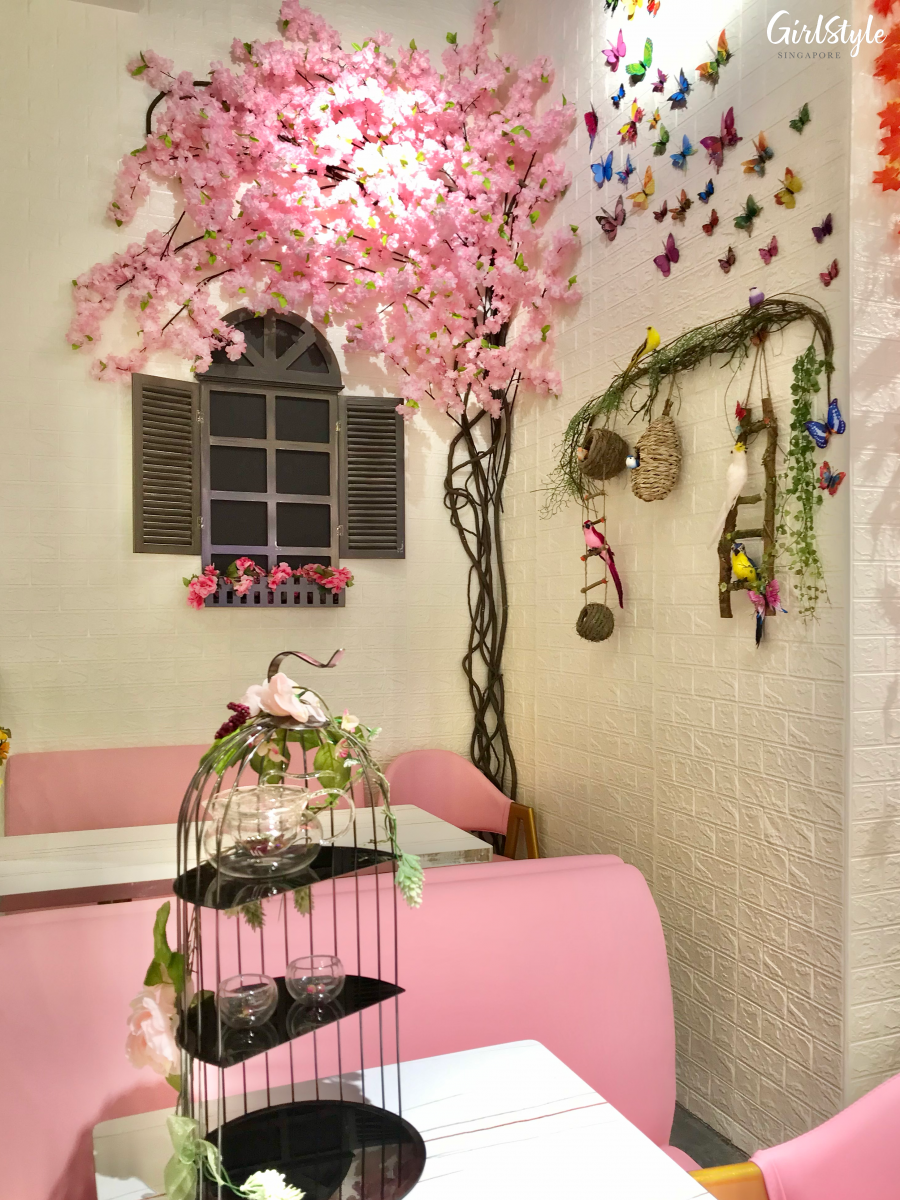 sakura decor at lalaland cafe sembawang shopping centre singapore